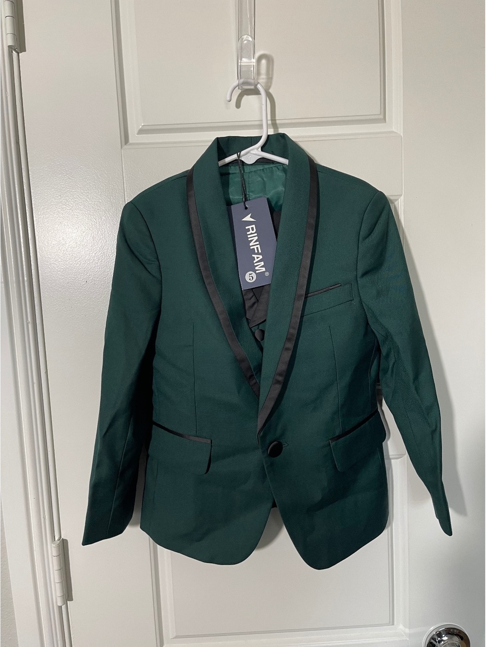 Boys Suits for Kids Size 5 Forest Green Shawl Lapel 3 Pieces K146